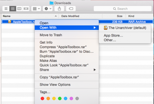 what apps on mac open rar files